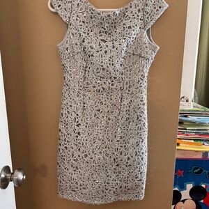 Adrianna Papell Shimmering Silver Gown